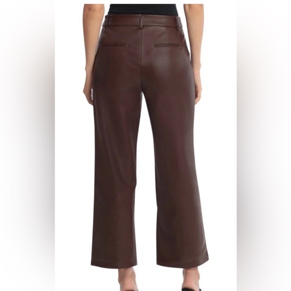 Avec Les Filles Maroon Cropped Leather Pants - Picture 2 of 4